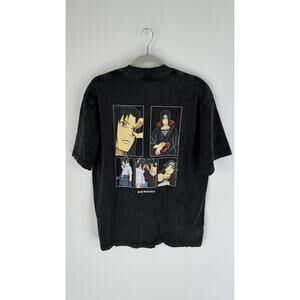 Senshi Brother Versus Brother Vintage Washed Tee Shirt Mens Medium Black Anime